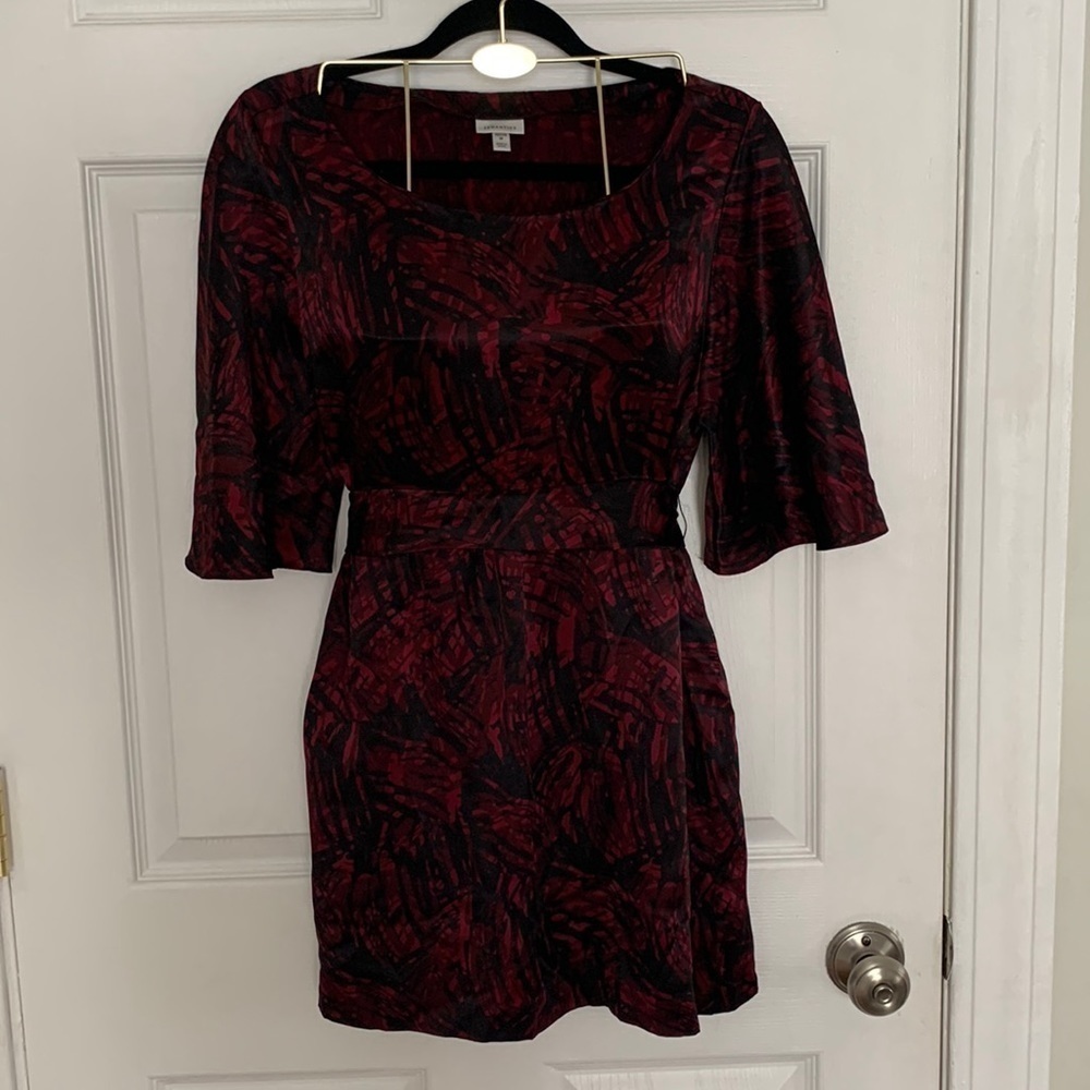 SEMANTIKS Red & Black 100% Silk Dress Size PM #90